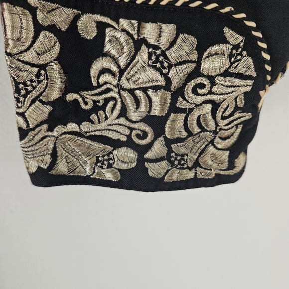 Scully Black Shirt with Gold Embroidery - Picture 3 of 7